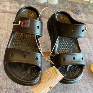 Platform crocs sandals. Never worn, tags still on.